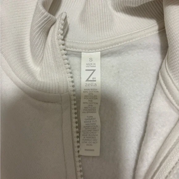 Z by Zella Cream Cropped Quarter Zip Sweater - Picture 2 of 3